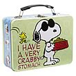 Peanuts Snoopy I Have A Very Crabby Stomach Large Tin Tote